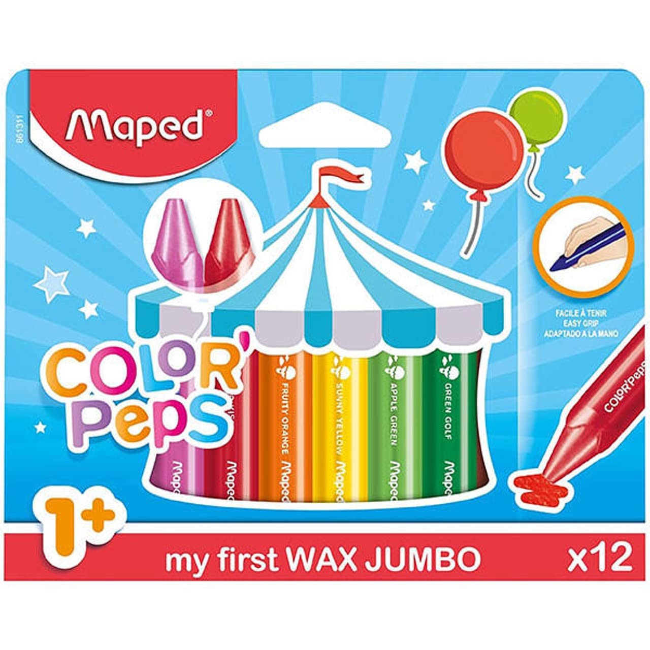 Maped Color Peps Wax Crayons Maxi 12s مابد كولور بيبس أقلام تلوين الشمع ماكسي 12 قطعة Maped Color Peps Wax Crayons Maxi 12s مابد كولور بيبس أقلام تلوين الشمع ماكسي 12 قطعة